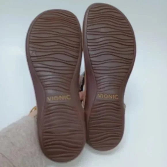 Vionic Kirra Sandals Animal Print T Strap Comfort Shoes Women's Size 6 - Picture 3 of 3